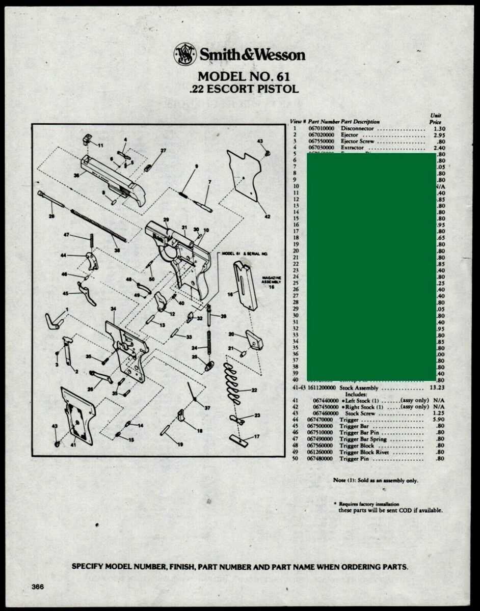 s&w victory parts diagram