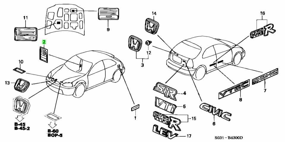 1998 honda civic parts diagram