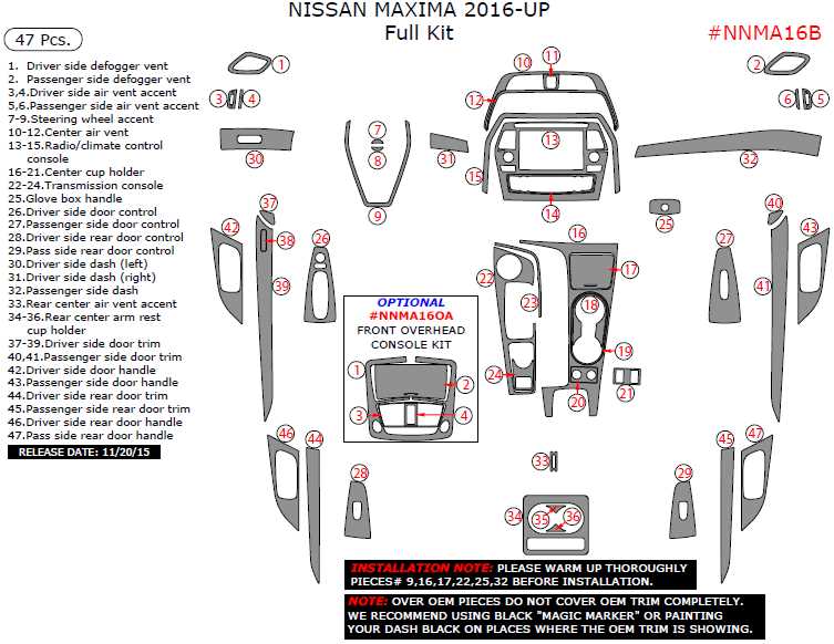 2016 nissan maxima parts diagram