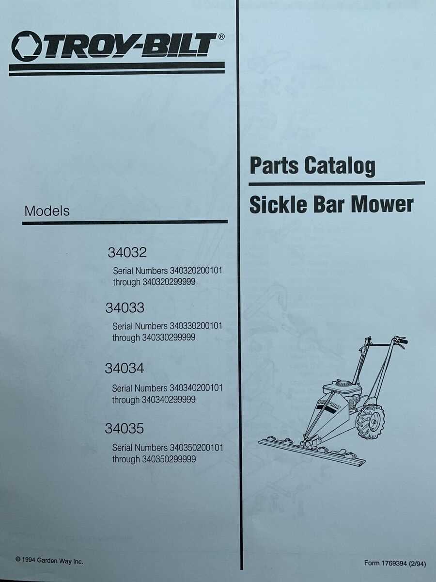 sickle bar mower parts diagram