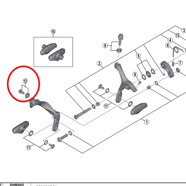 shimano brake parts diagram