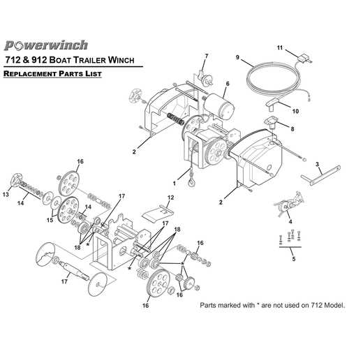 boat trailer winch parts diagram