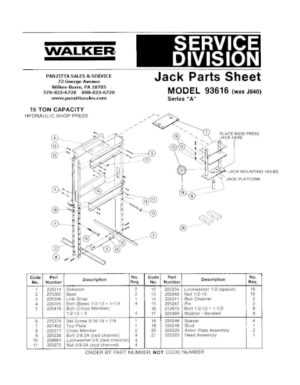 walker jack parts diagram