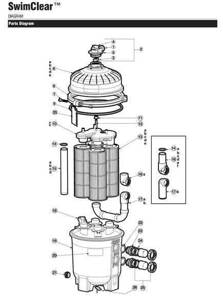 waterway pool filter parts diagram