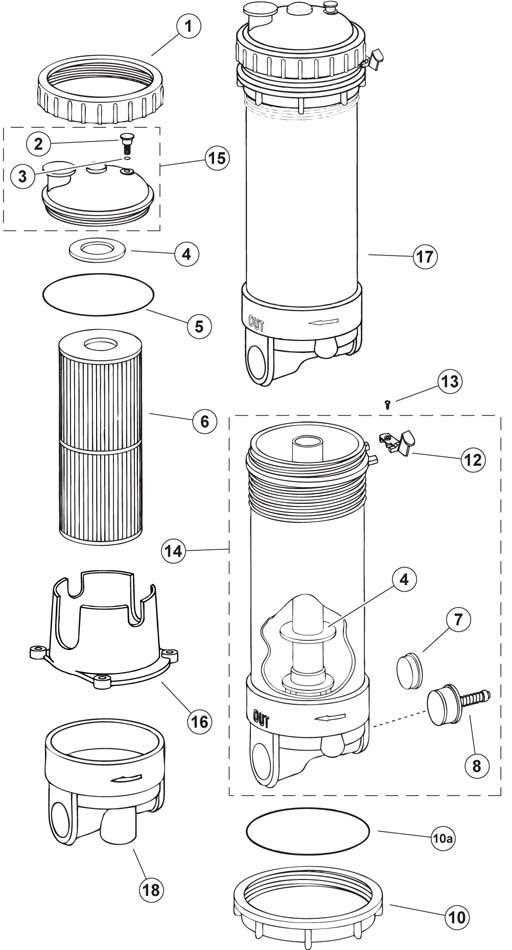 waterway pool filter parts diagram