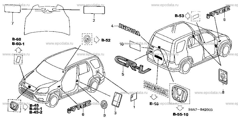 honda crv body parts diagram