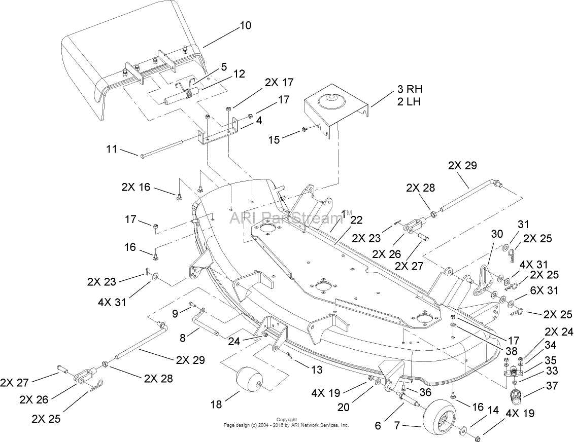 wheel horse 48 mower deck parts diagram