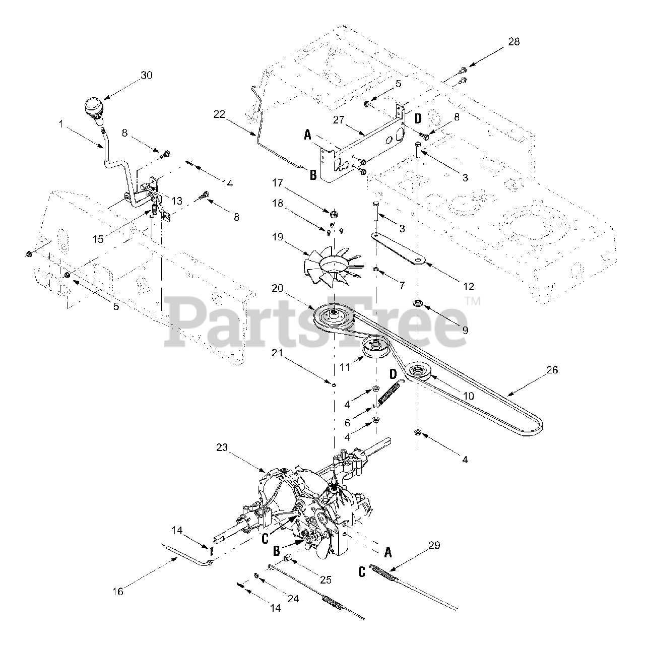 white riding mower parts diagram