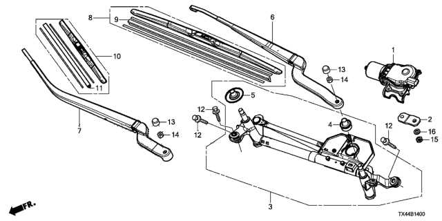windshield wiper parts diagram