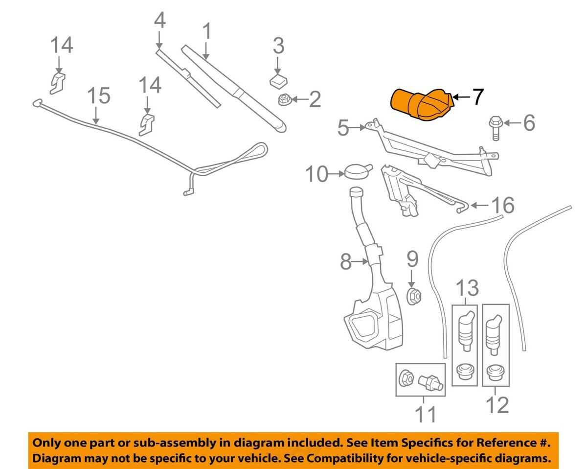 windshield wiper parts diagram