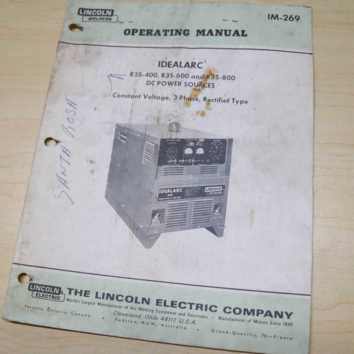 lincoln idealarc 250 parts diagram