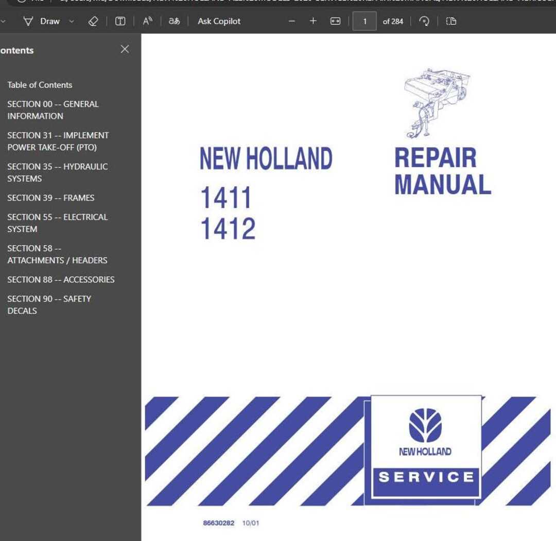 new holland 1411 parts diagram