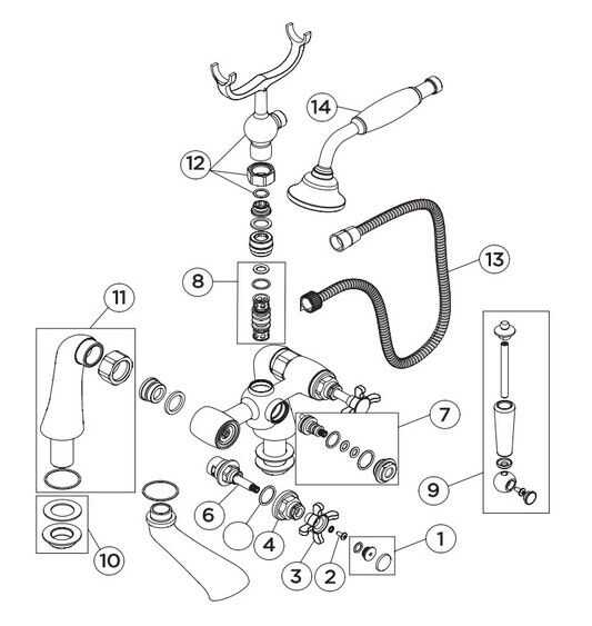 bath tap parts diagram