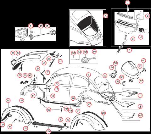 vw beetle body parts diagram