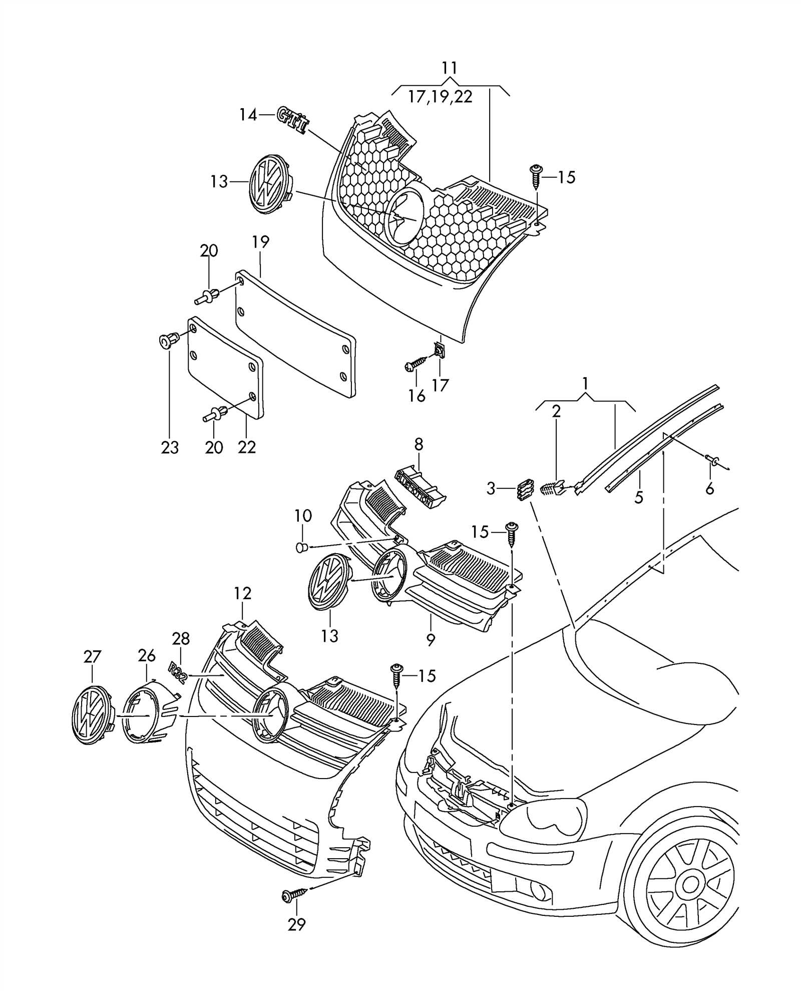 volkswagen golf parts diagram