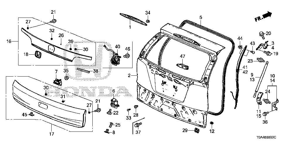 honda crv body parts diagram