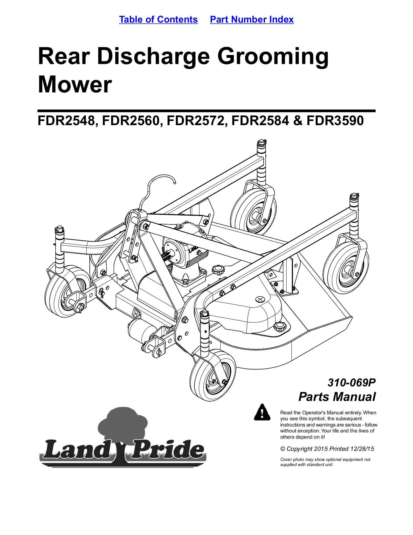 land pride fdr2572 parts diagram