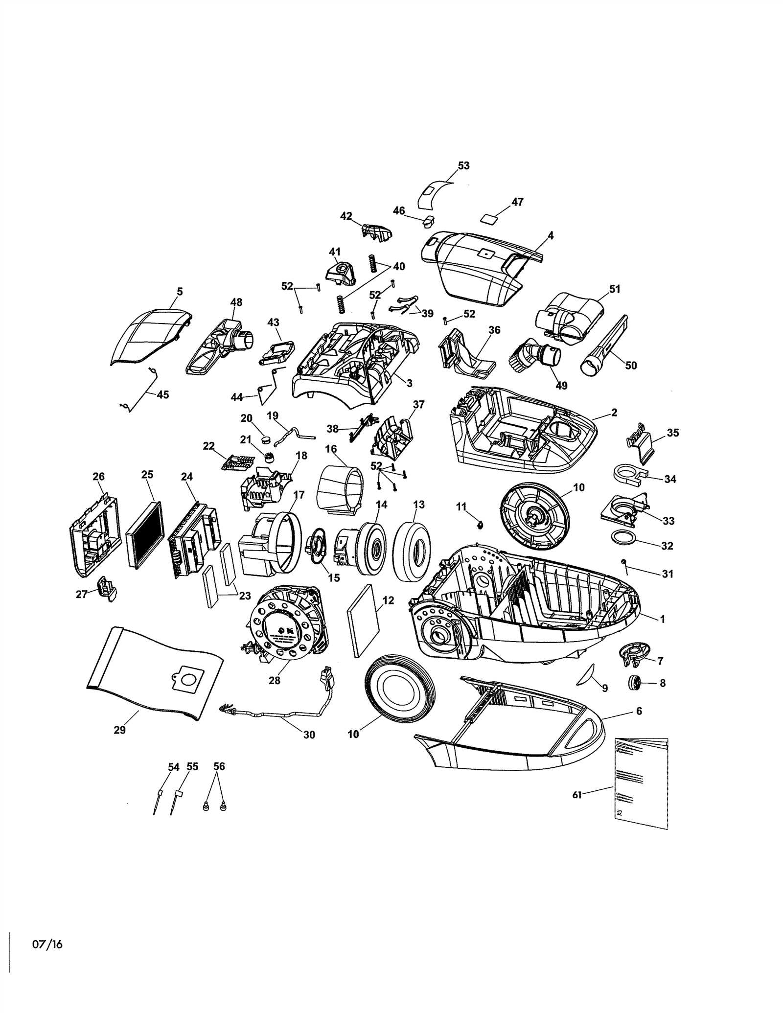 kenmore progressive vacuum parts diagram