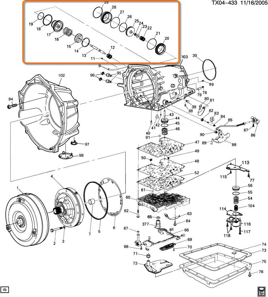 4l60e transmission parts diagram