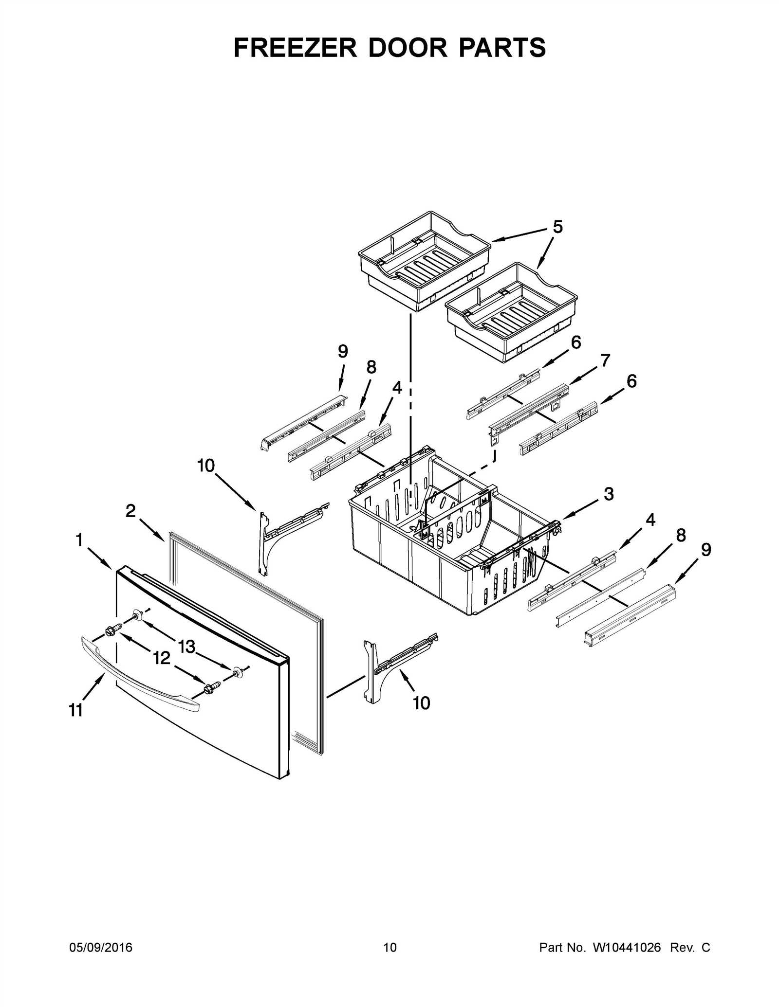 kitchenaid fridge parts diagram