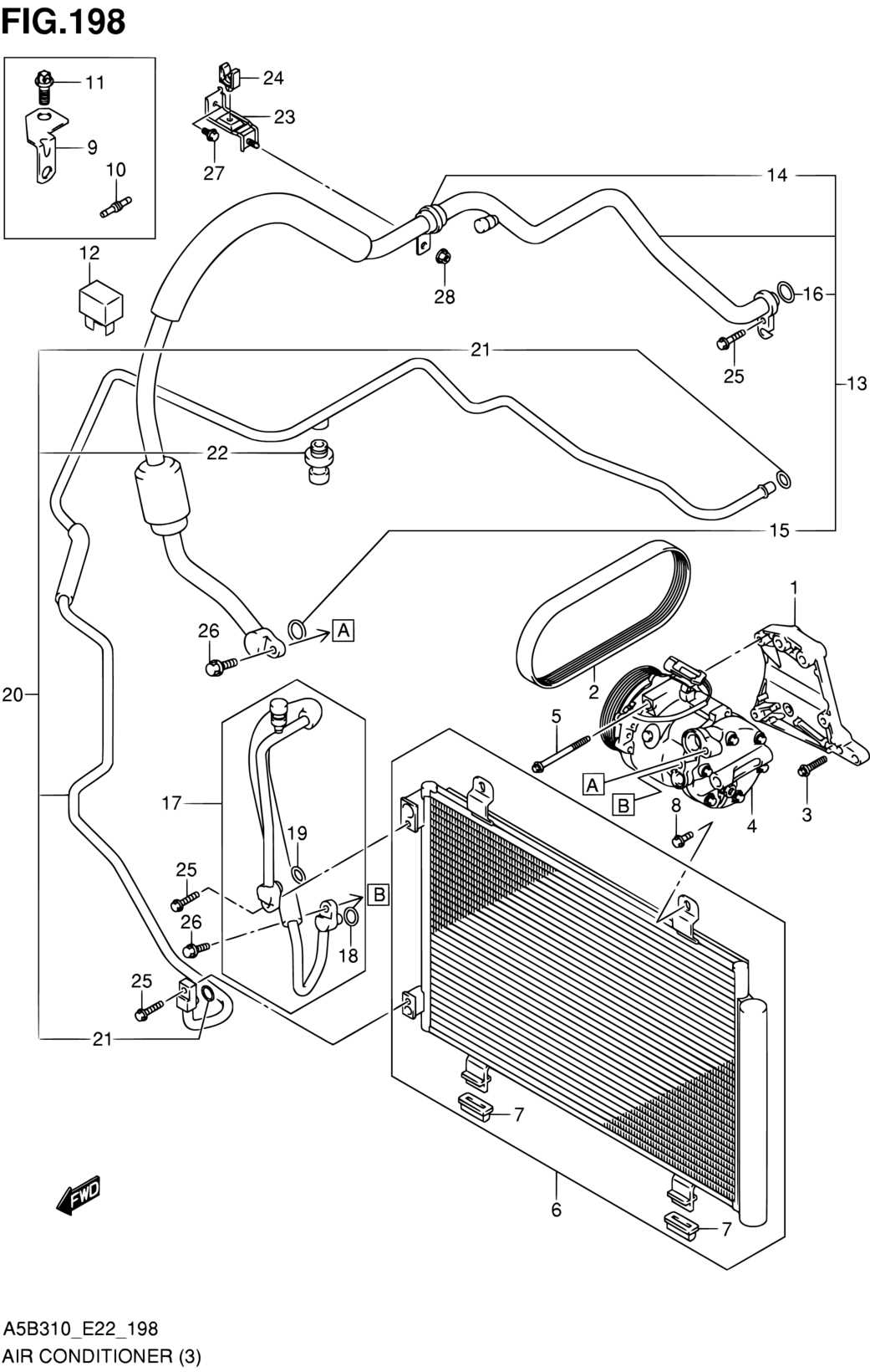 car aircon parts diagram