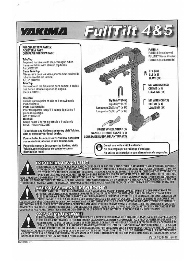 yakima bike rack parts diagram