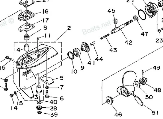 yamaha outboard lower unit parts diagram