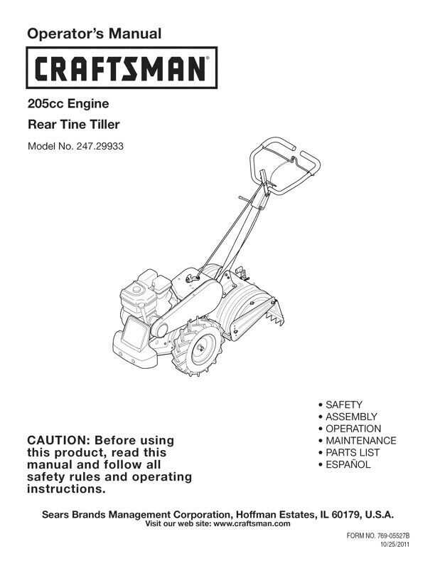 yard machine rear tine tiller parts diagram