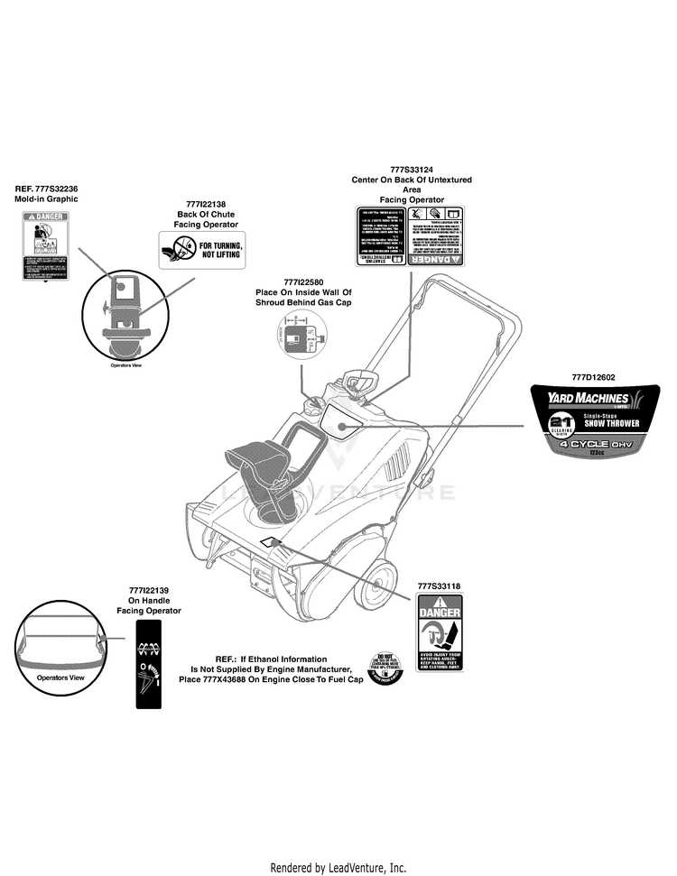 yard machine snow blower parts diagram