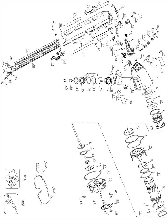 dewalt framing nailer parts diagram