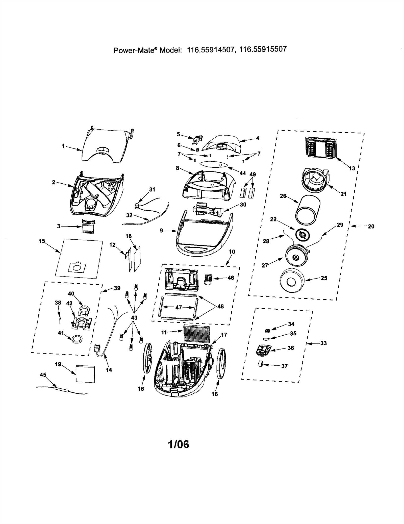 kenmore vacuum parts diagram