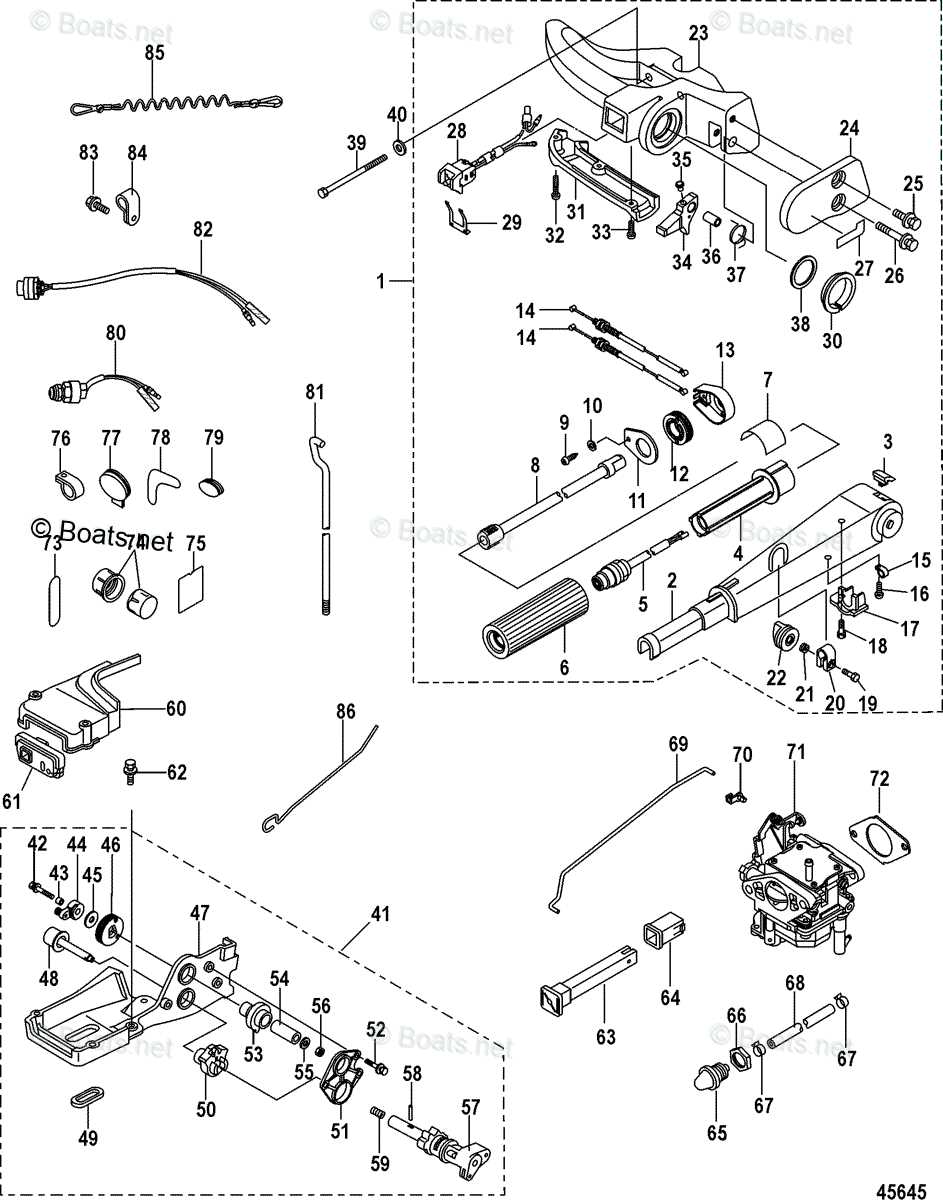 mariner 20 hp outboard parts diagram