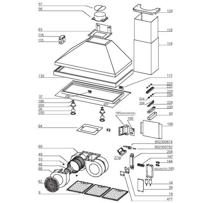 best range hood parts diagram