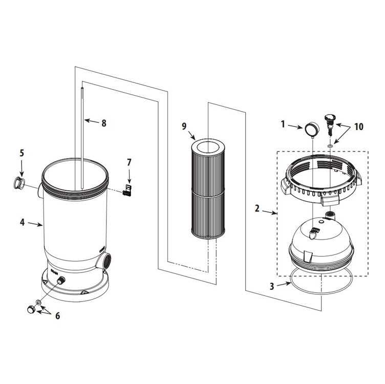 waterway pool filter parts diagram