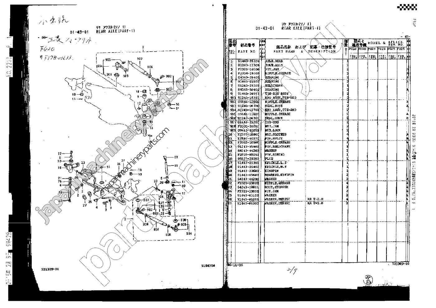 mitsubishi forklift parts diagram