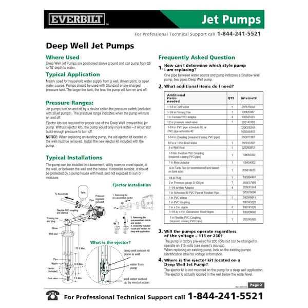 everbilt shallow well jet pump parts diagram