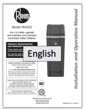 rheem water softener parts diagram